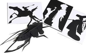 林家二楽による、紙切り作品