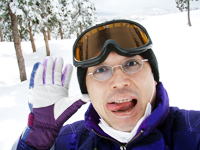 雪残る新潟の温泉にて