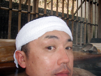 雪残る新潟の温泉にて